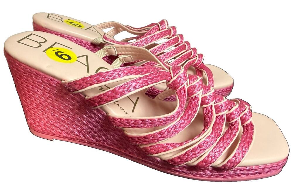 Beach by Matisse Pink Wedge Sandals Women’s Size 9